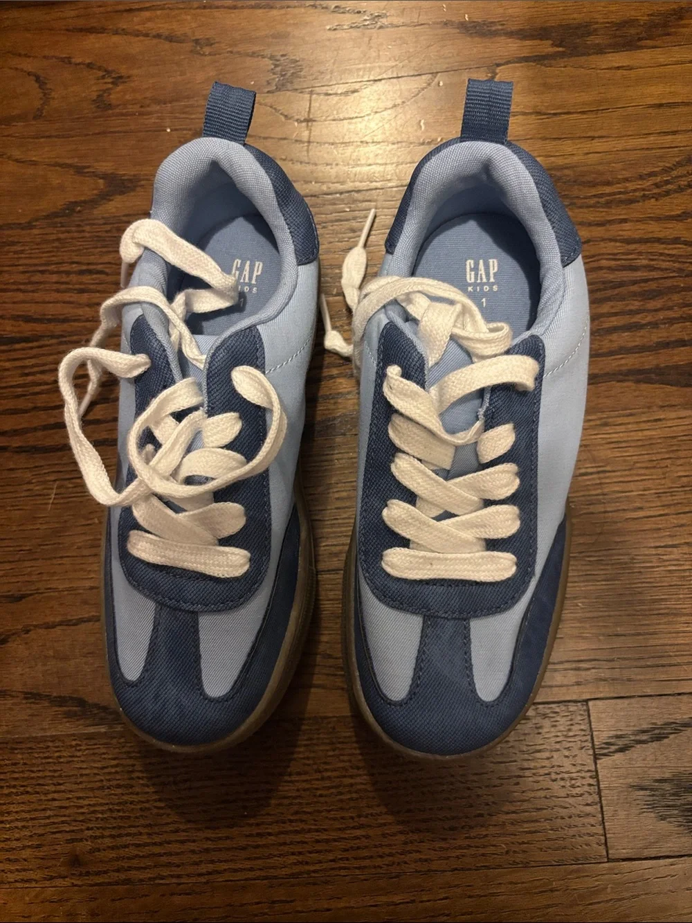 GAP Light and Dark Blue Kids Casual Sneakers with White Laces